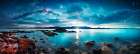 Lake at sunrise. (AI Generated) Art Print